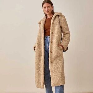 Reformation Ivan Coat- Teddy, Sherpa, Long coat